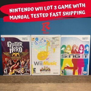 NINTENDO WII LOT 3 GAME WITH MANUAL‎ TESTED FAST SHIPPING (VG7)